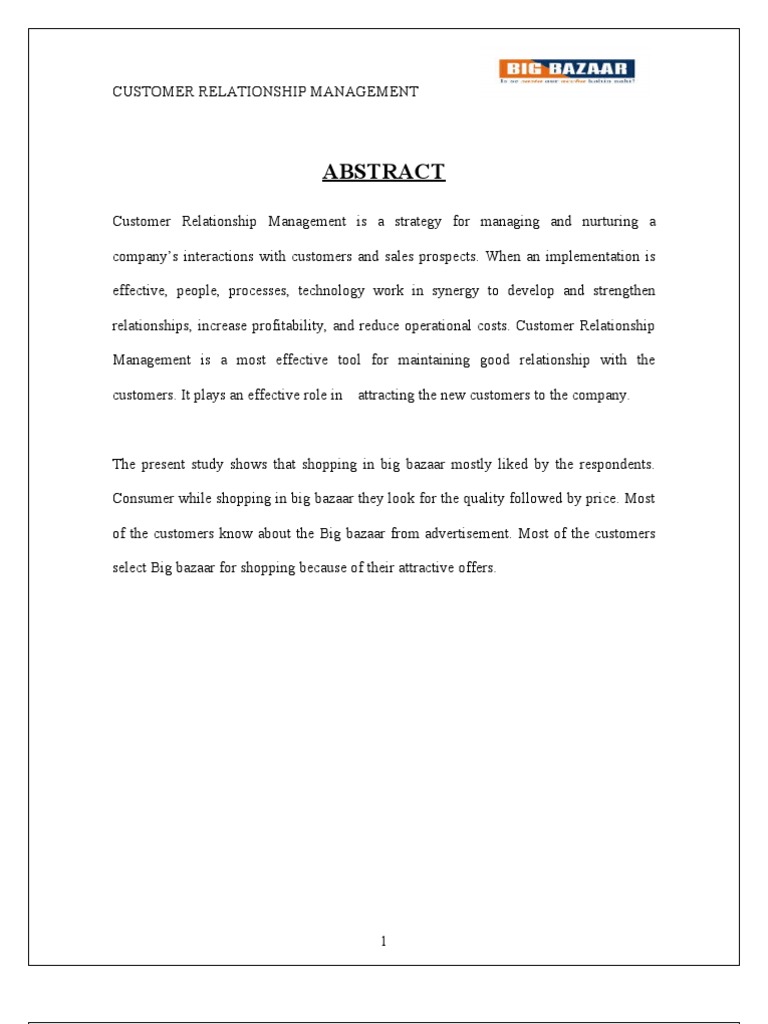 Big Bazaar's Customer Relationship Insights | PDF | Customer ...