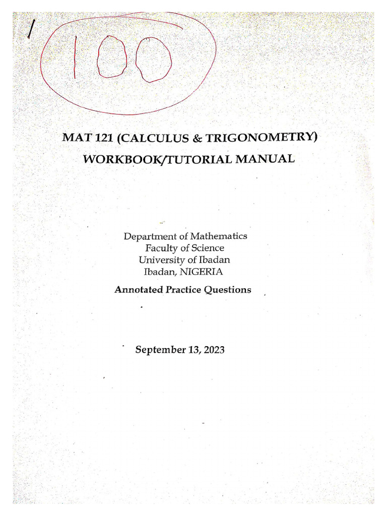 MAT 121 Workbook (Scanned by Yummy) - 240624 - 175358 | PDF