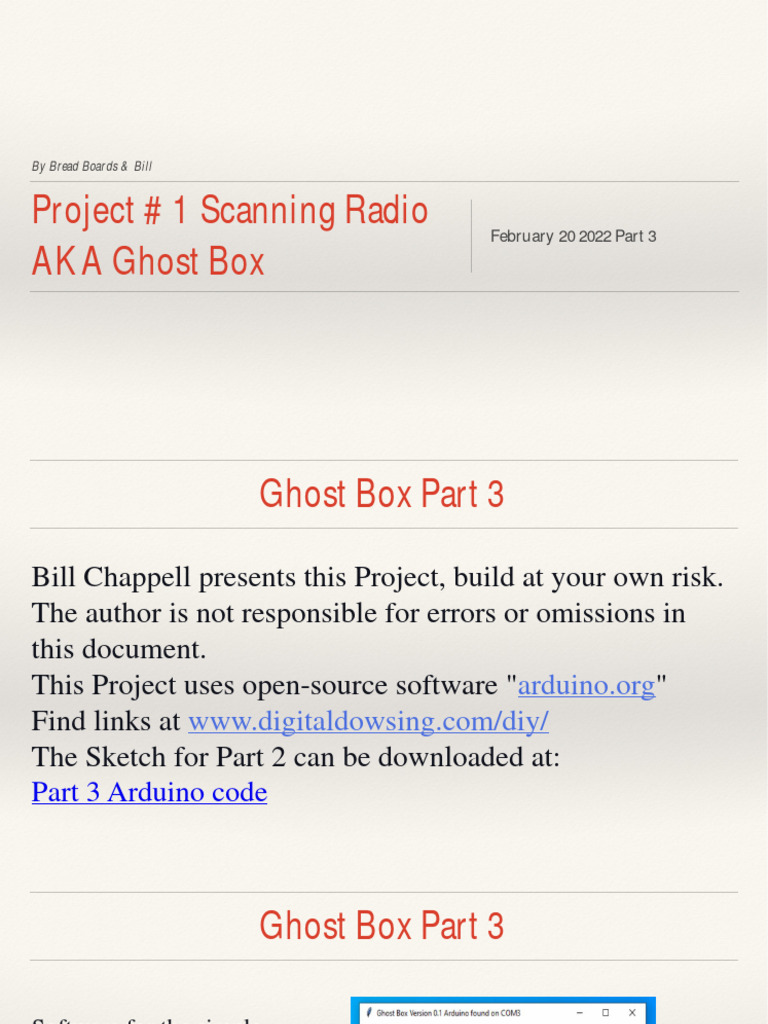 Arduino Ghost Box Project Guide | PDF | Radio | Arduino