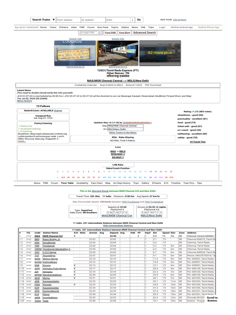 asfull-time-table-for-tamil-nadu-express-pt-12621-mgr-chennai-to