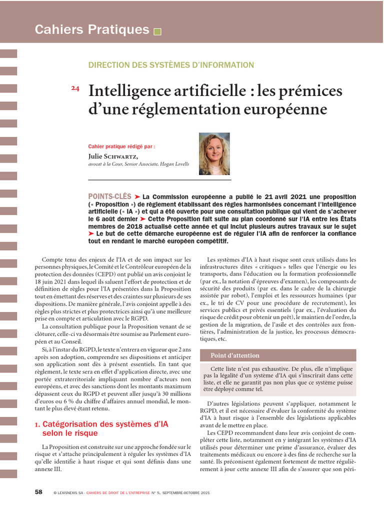 Règlement IA de l'UE : Points clés et enjeux | PDF | Intelligence ...
