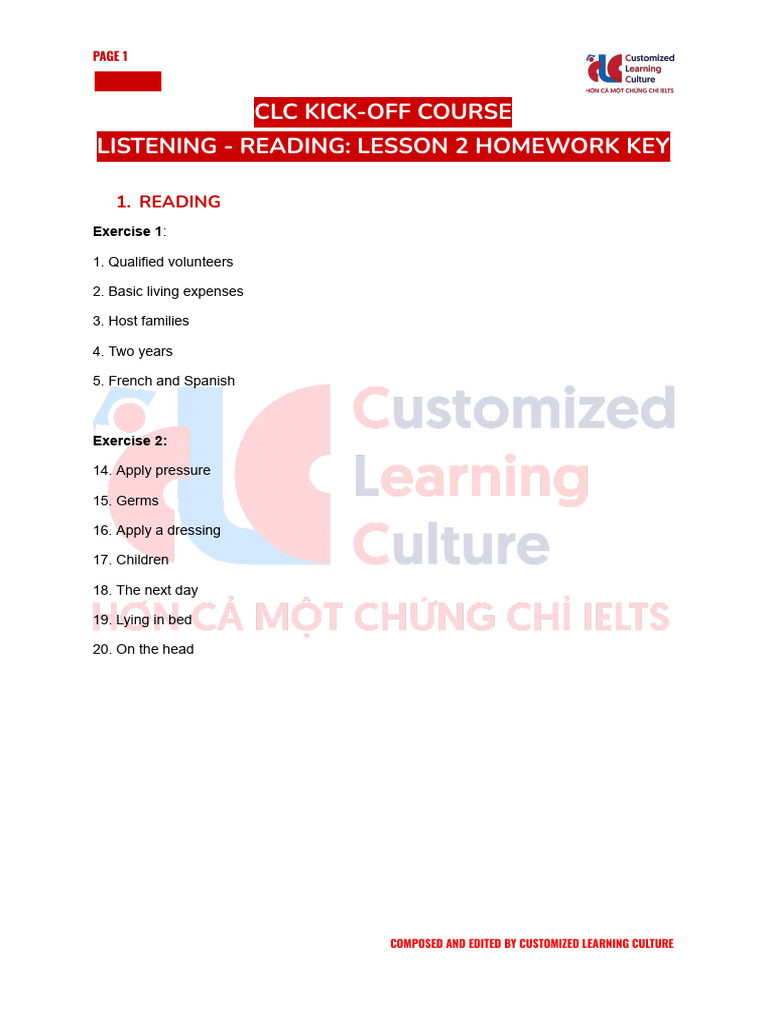 Key Lesson 2 Kick Off Course | PDF