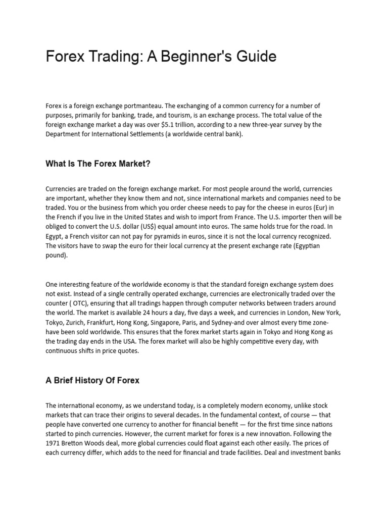 Beginner's Guide to Forex Trading | PDF | Foreign Exchange Market ...