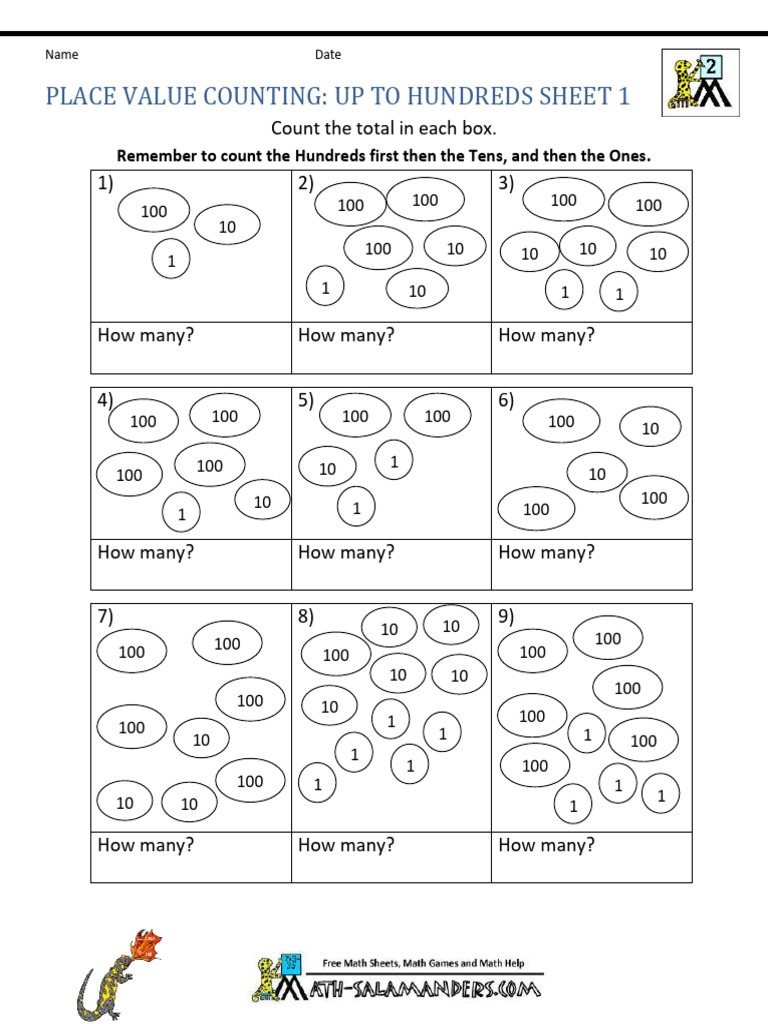 Place Value Counting Up To Hundreds 1 Pdf