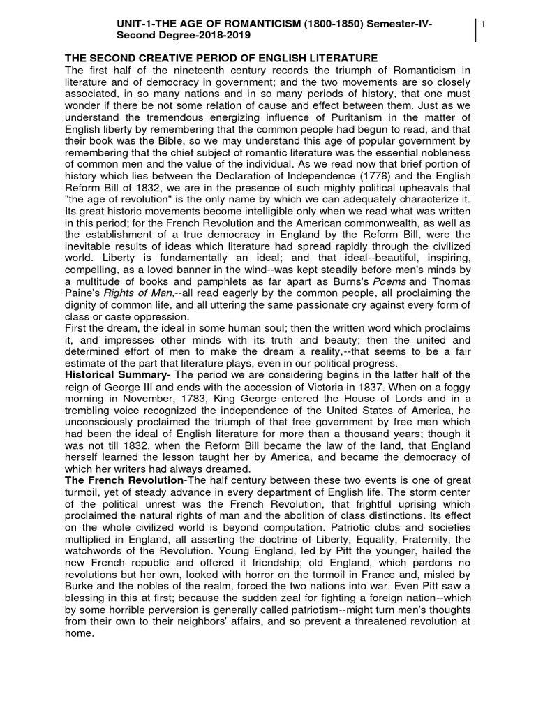 Romantic Period William J Long Text | PDF | Samuel Taylor Coleridge ...