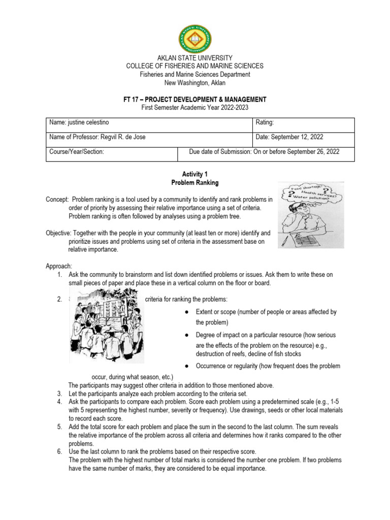 Activity 1 Problem Ranking | PDF