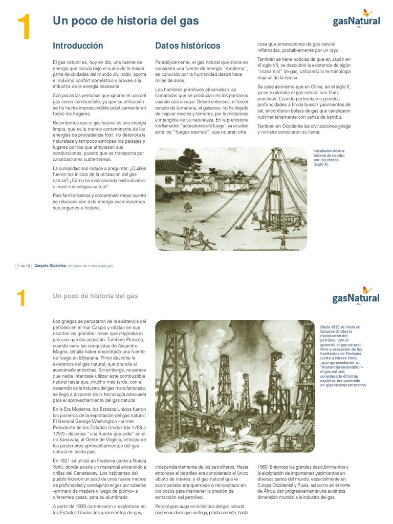 Historia del Gas Natural | PDF | Gas natural licuado | Gases