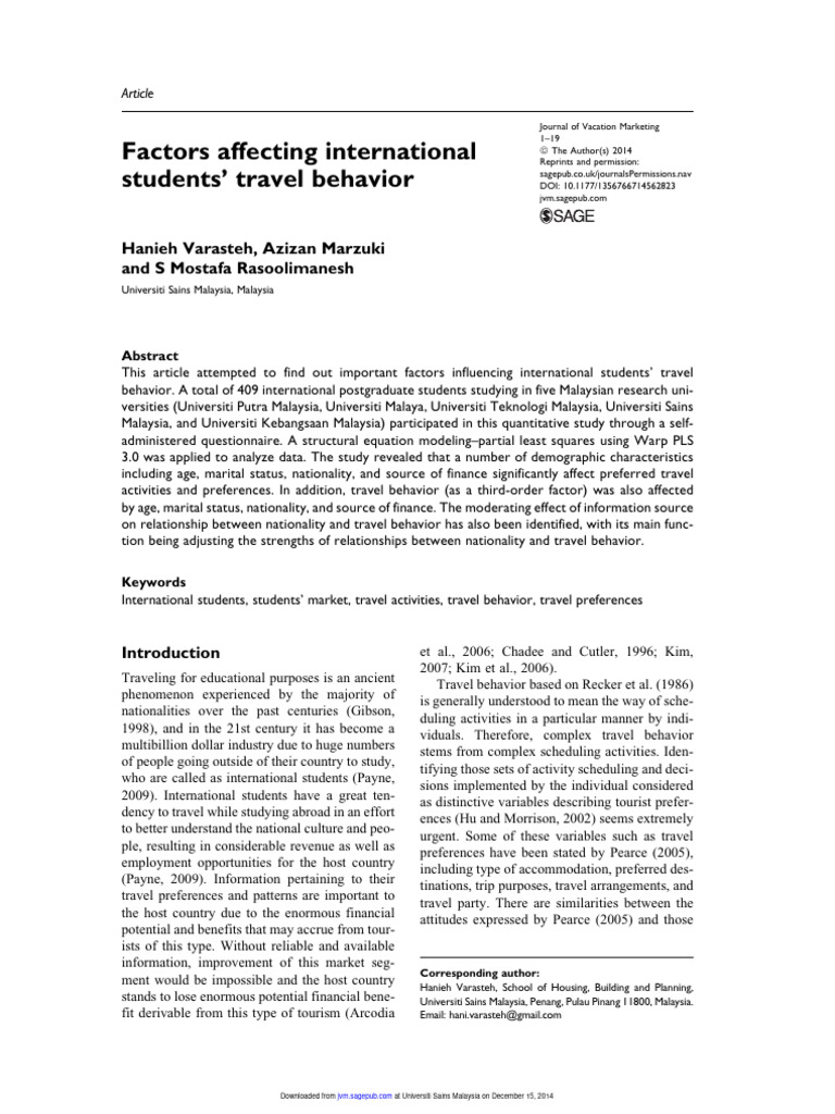 Factors Affecting International Students | PDF | Market Segmentation ...