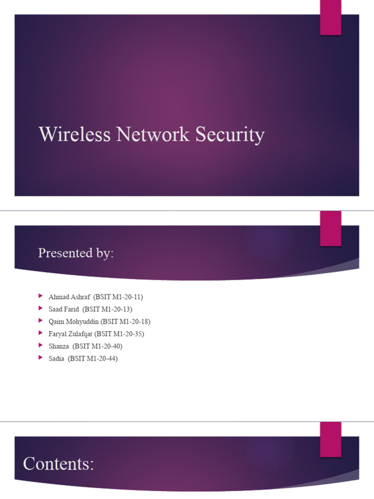 Wireless Network Security Overview | PDF | Wireless Lan | Ieee 802.11