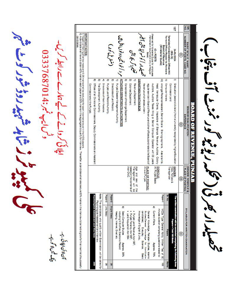 Ali Computers Ad - 24 Tehsildar Job | PDF