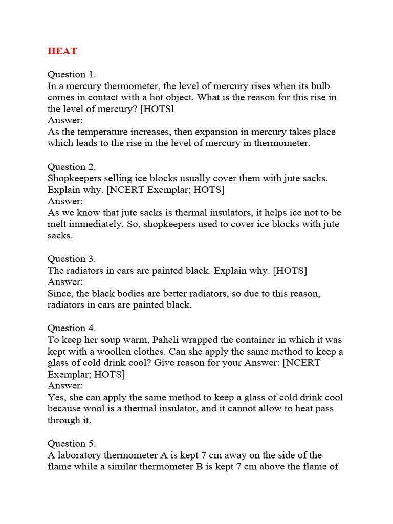 Heat Pdf Thermometer Heat