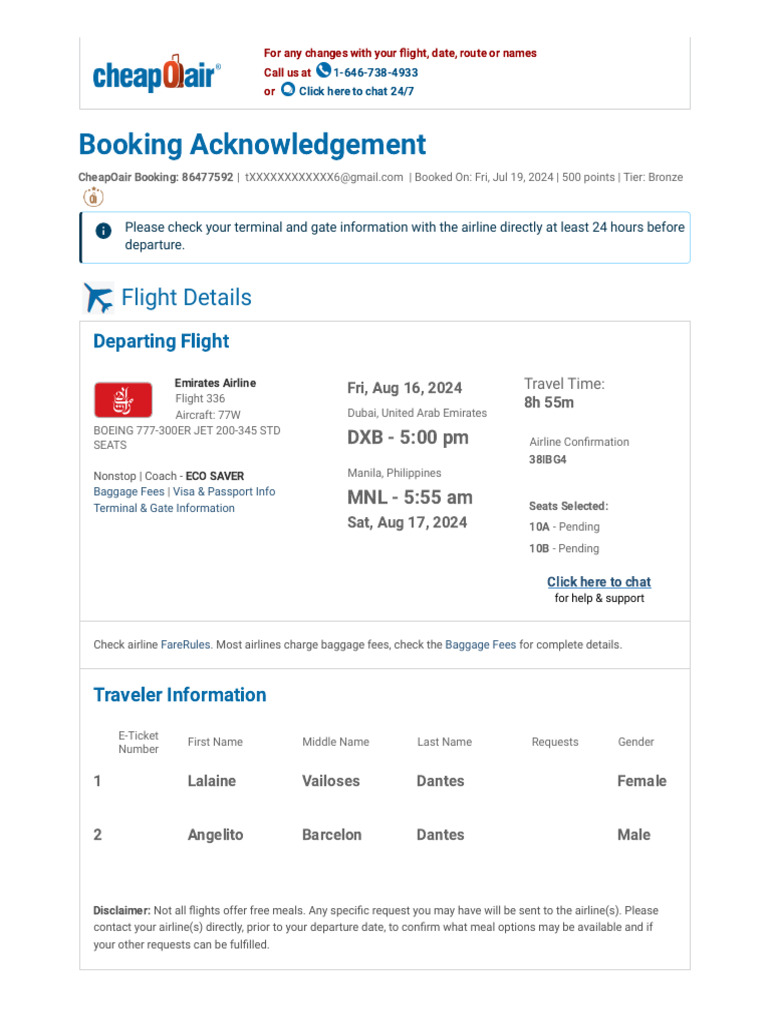 Itinerary Confirmationemail Print Guid | PDF | Airlines | Aviation