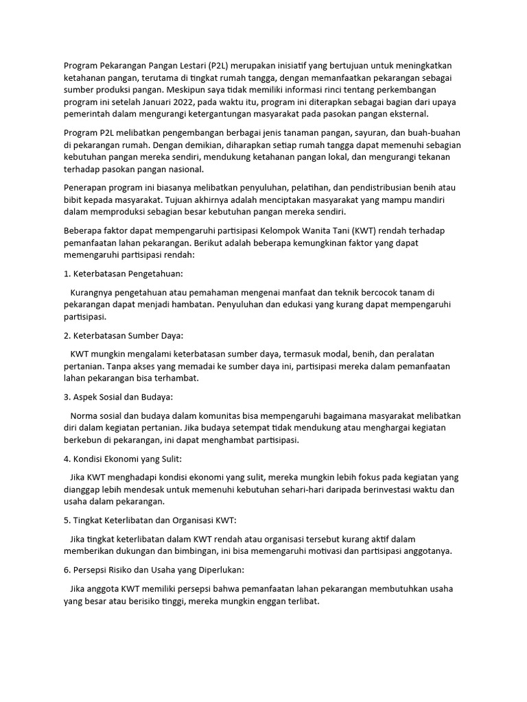Slogan P2L untuk Ketahanan Pangan | PDF | Ilmu Sosial | Kesehatan Holistik