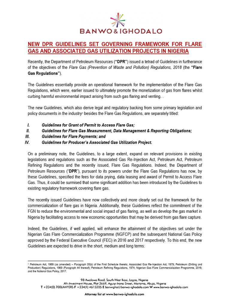New DPR Guidelines Set Governing Framework For Flare Gas and Associated ...