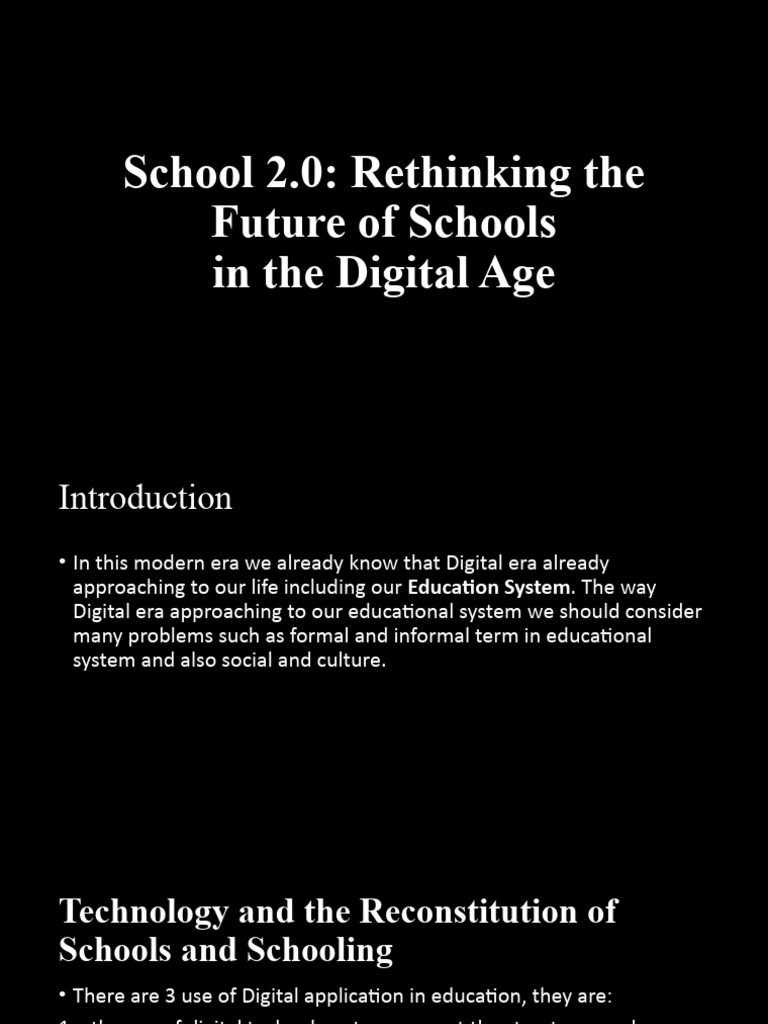 Rethinking Schools in the Digital Age | PDF | Internet | Educational ...