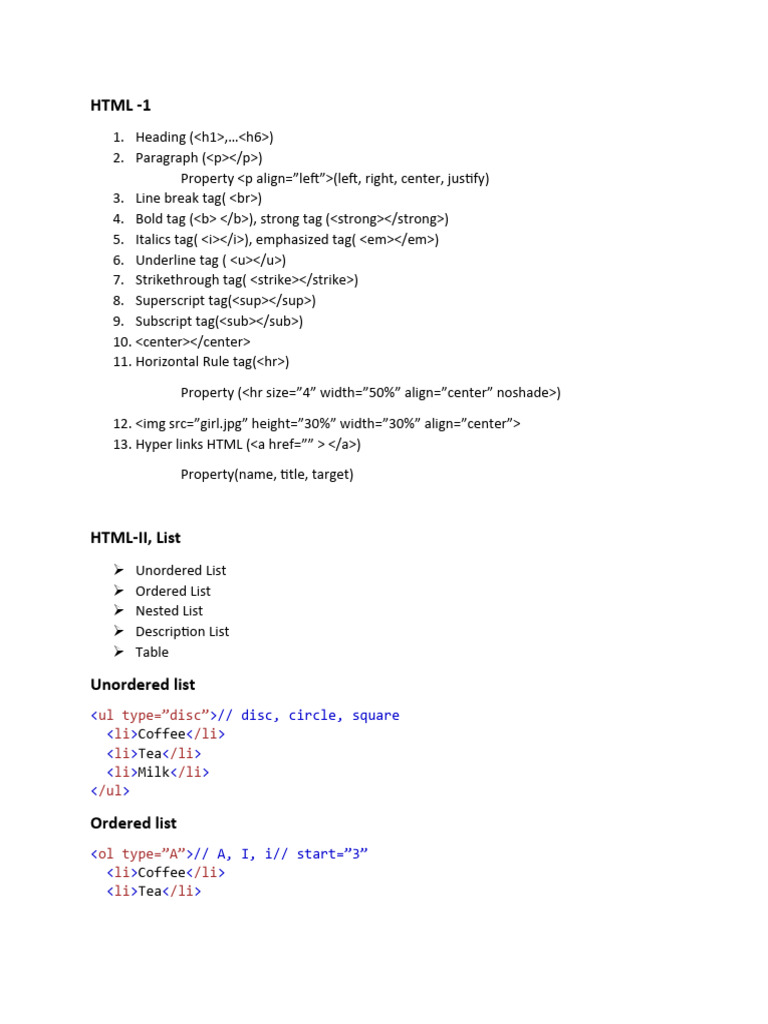 HTML Notes | PDF | Html Element | Source Code
