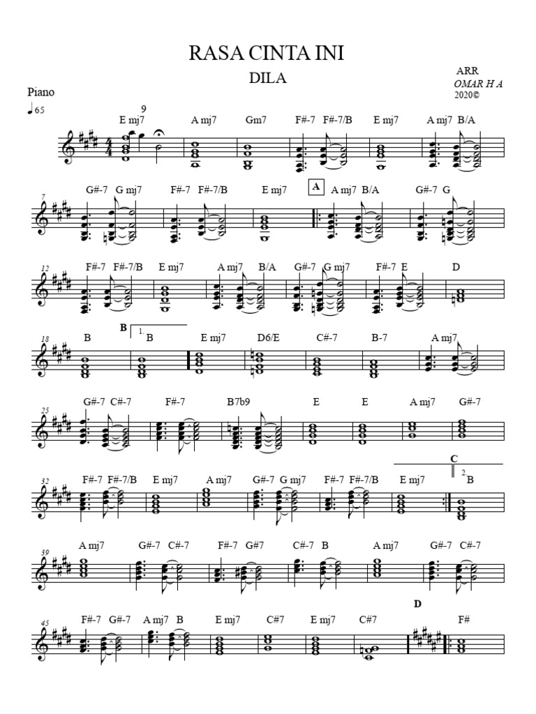 Rasa Cinta Ini Piano | PDF