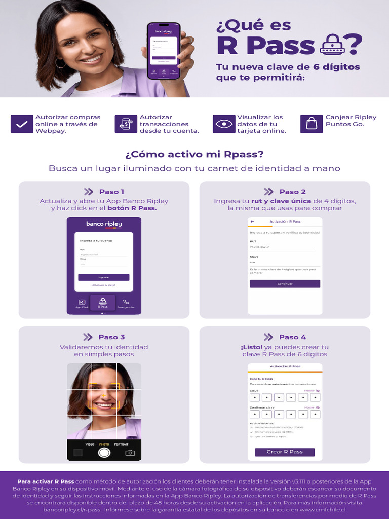 Cómo activar tu R Pass en Banco Ripley | PDF