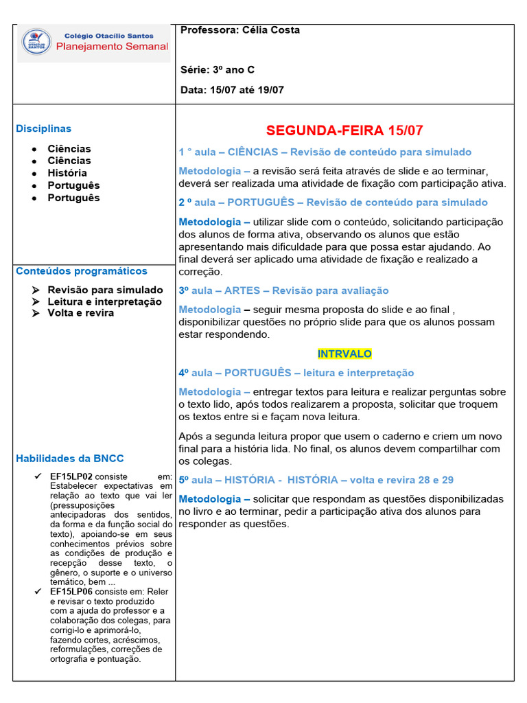 Roteiro 15.7 | PDF | Carreira e Crescimento | Artes Linguísticas e ...