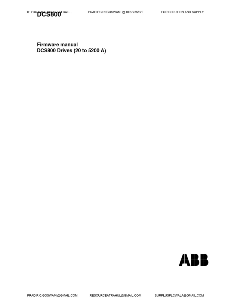 DCS800 Firmware Manual Overview | PDF | Switch | Manufactured Goods