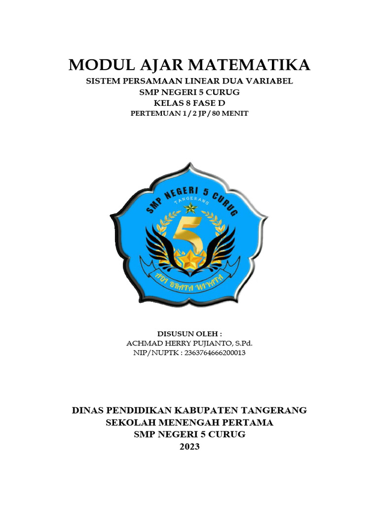 Modul Ajar Matematika Pertemuan 1 Kelas 8 | PDF
