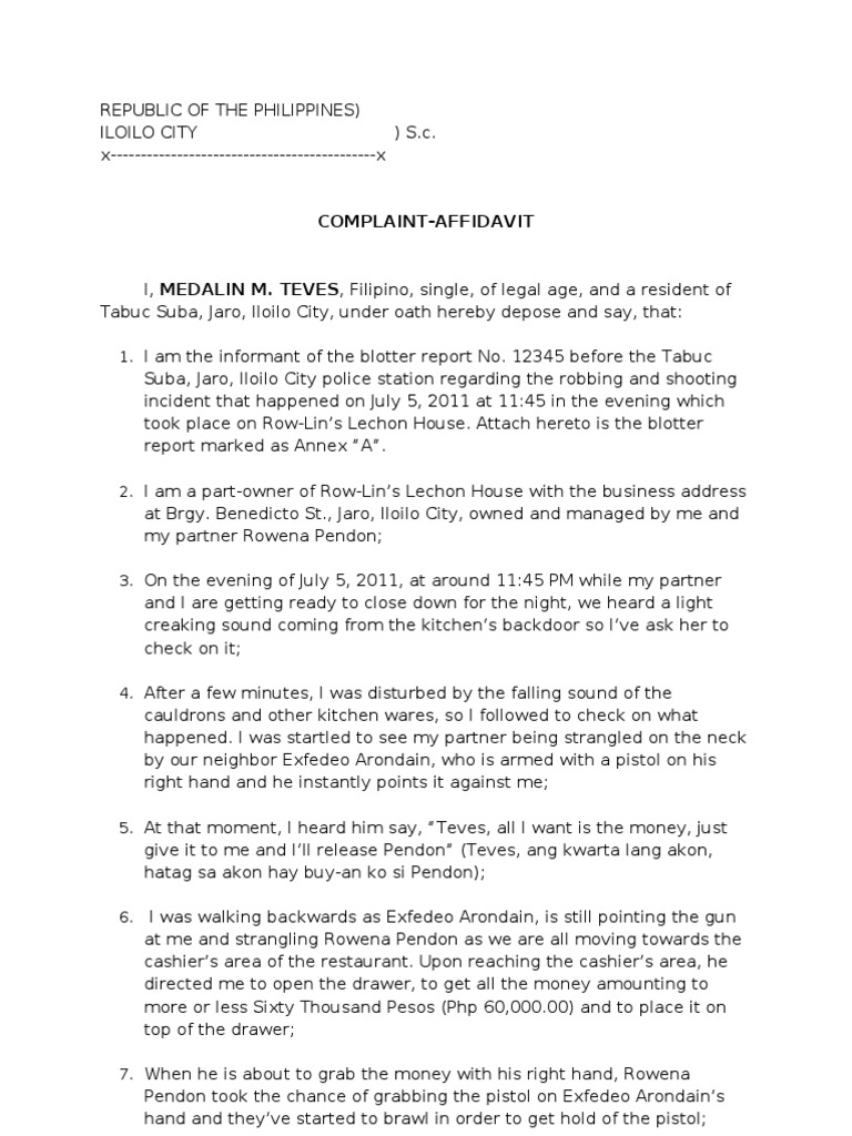 Affidavit Affidavit Justice