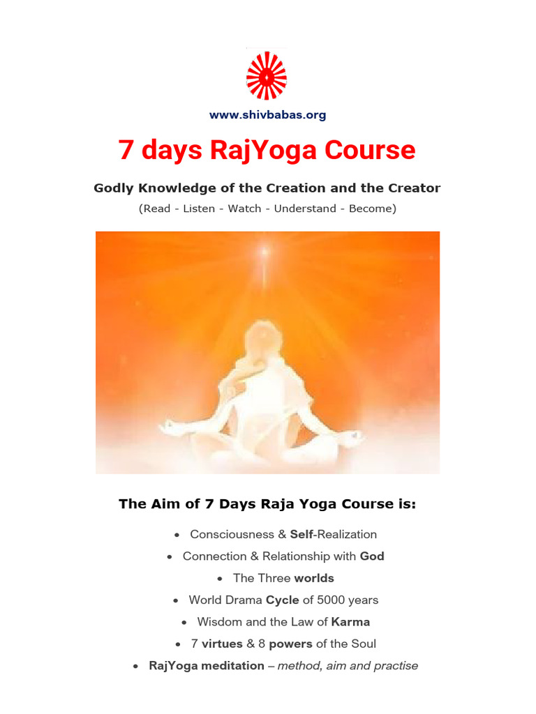7-Day RajYoga Meditation Guide | PDF | Soul | Thought