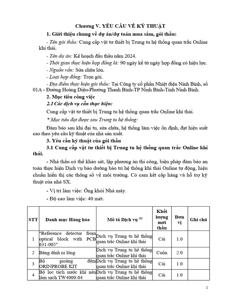 Chuong 5. Yeu Cau Ve Ky Thuat | PDF