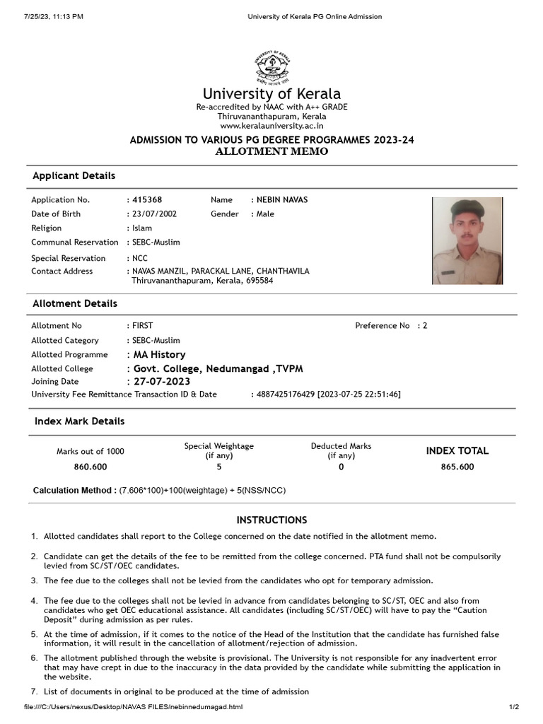 Kerala intelligence overview