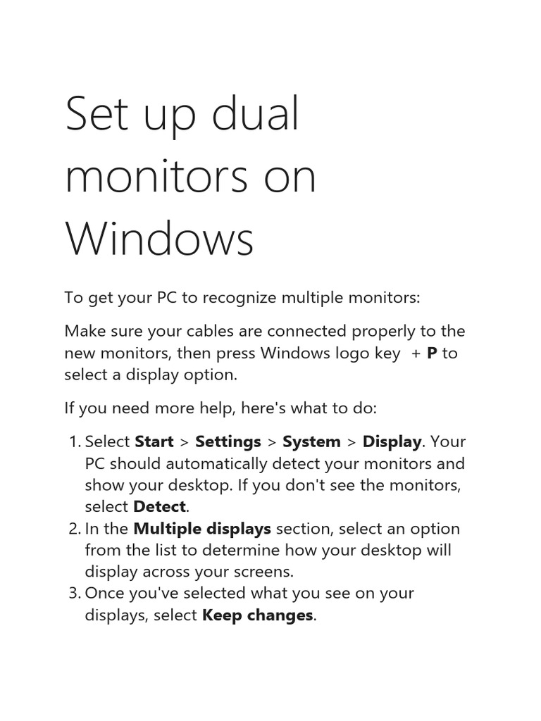 Picture of Dual Monitor Setup on Windows 7 | PDF | Business | Finance & Money ...