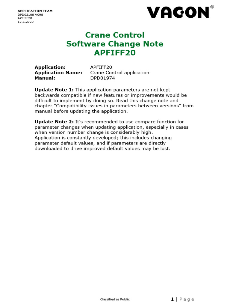 Crane Control Software Update Notes | PDF | Application Software ...