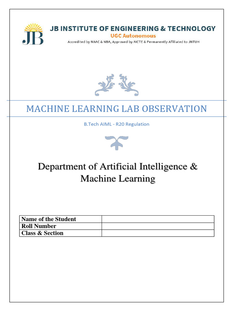 Machine Learning Lab Experiments Guide | PDF | Machine Learning ...