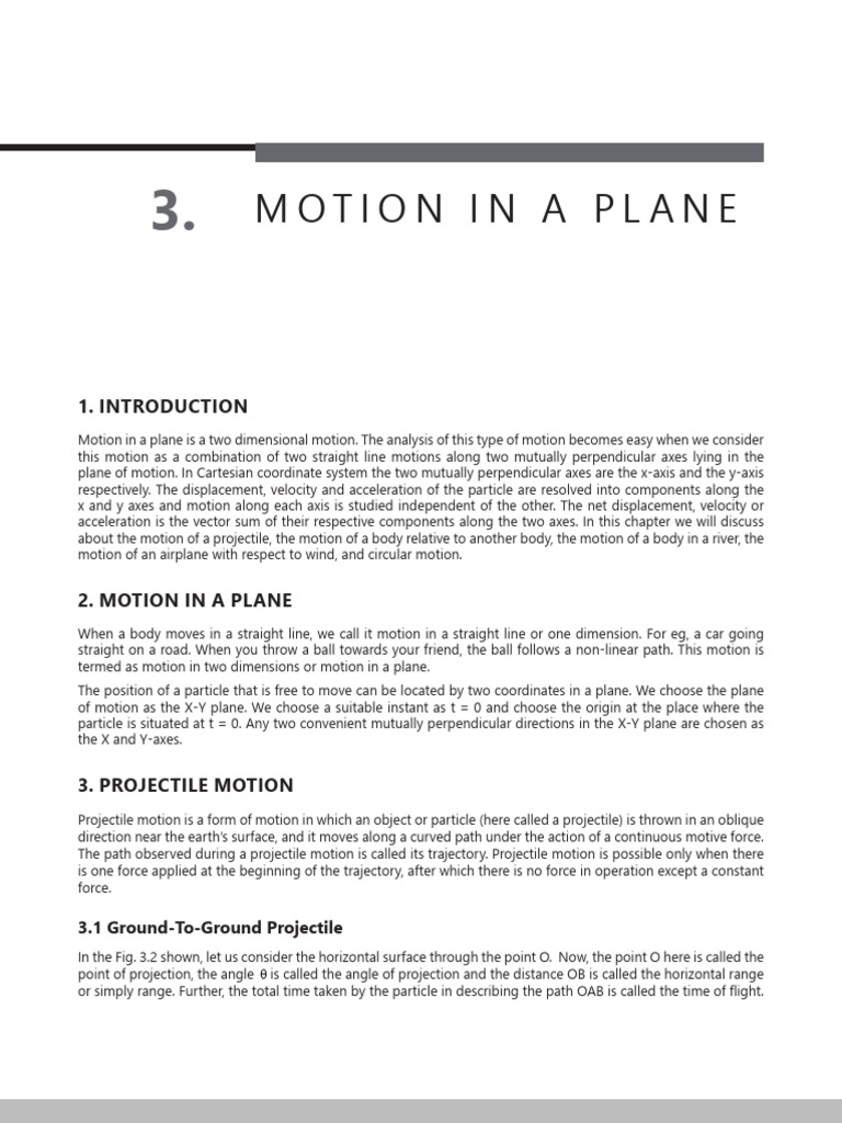 3.motion in A PlaneTheory | PDF | Cartesian Coordinate System ...