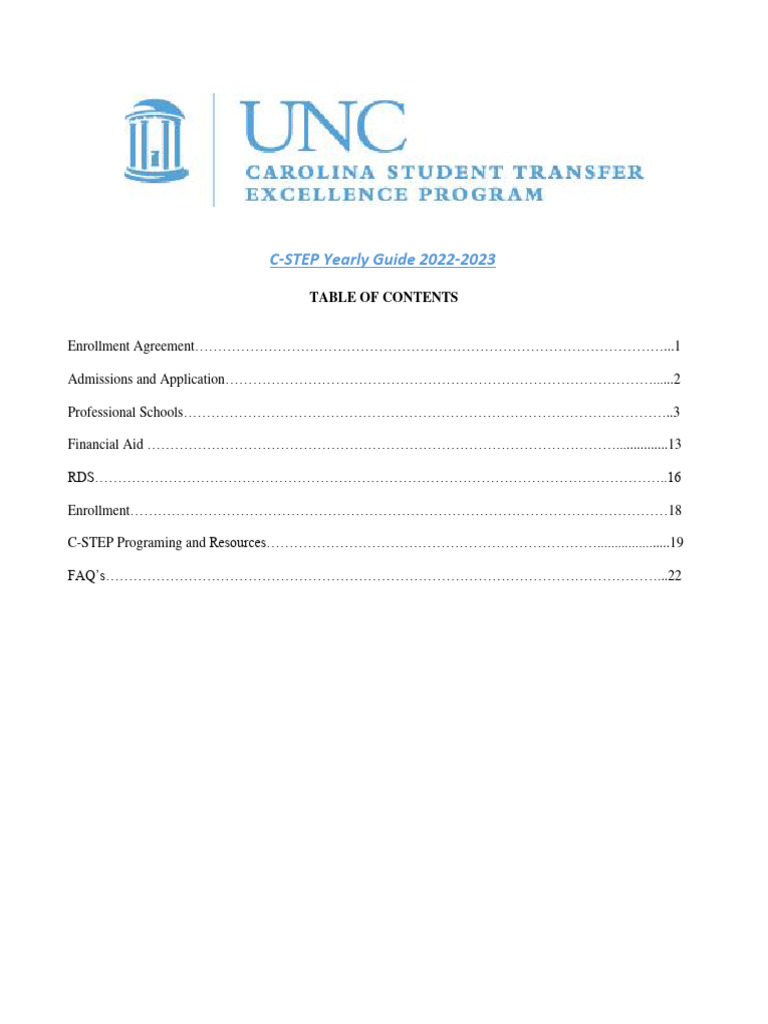 C-STEP Transfer Guide | PDF | Student Financial Aid In The United ...