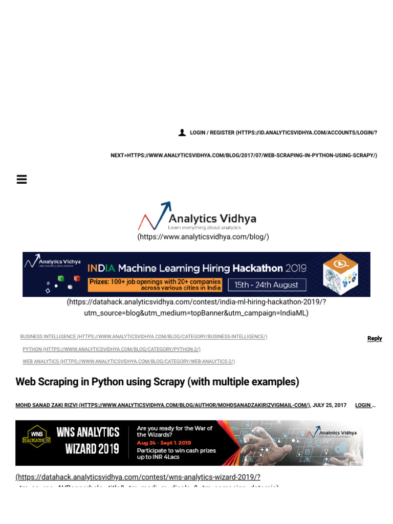 Web Scraping in Python Using Scrapy | PDF | Computing | Cyberspace