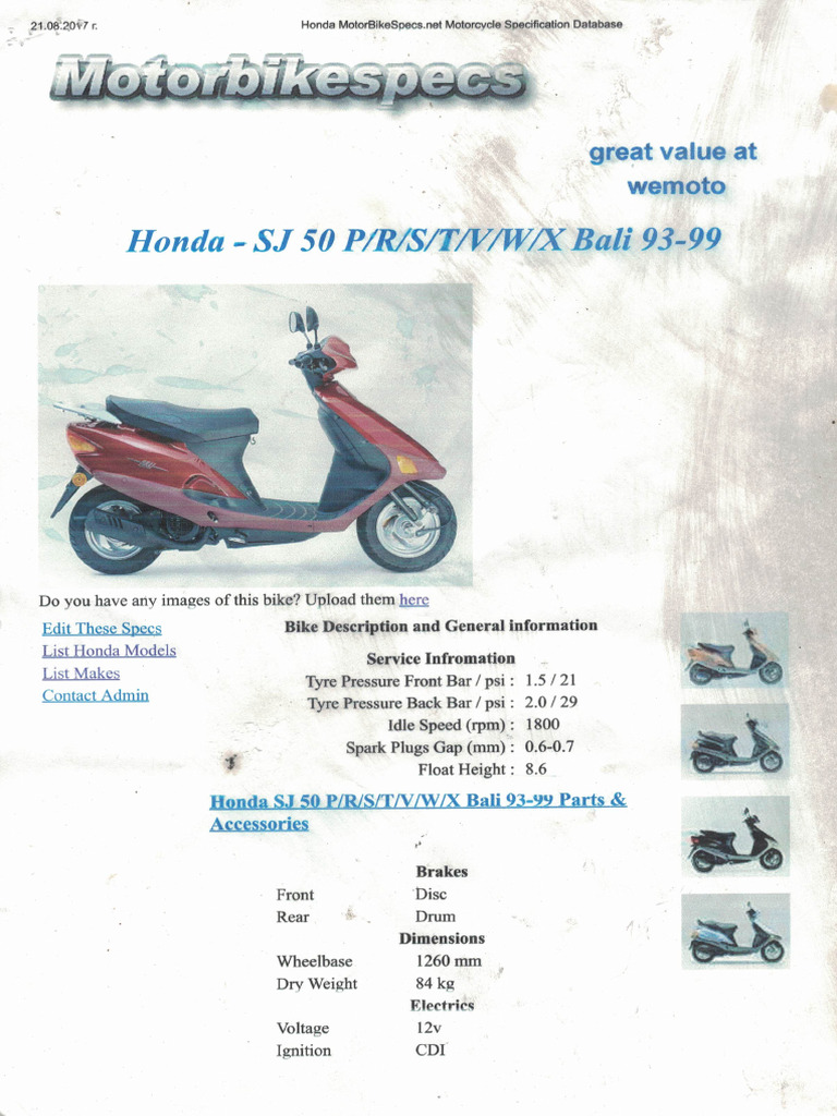 Honda Bali 50 Technische Daten
