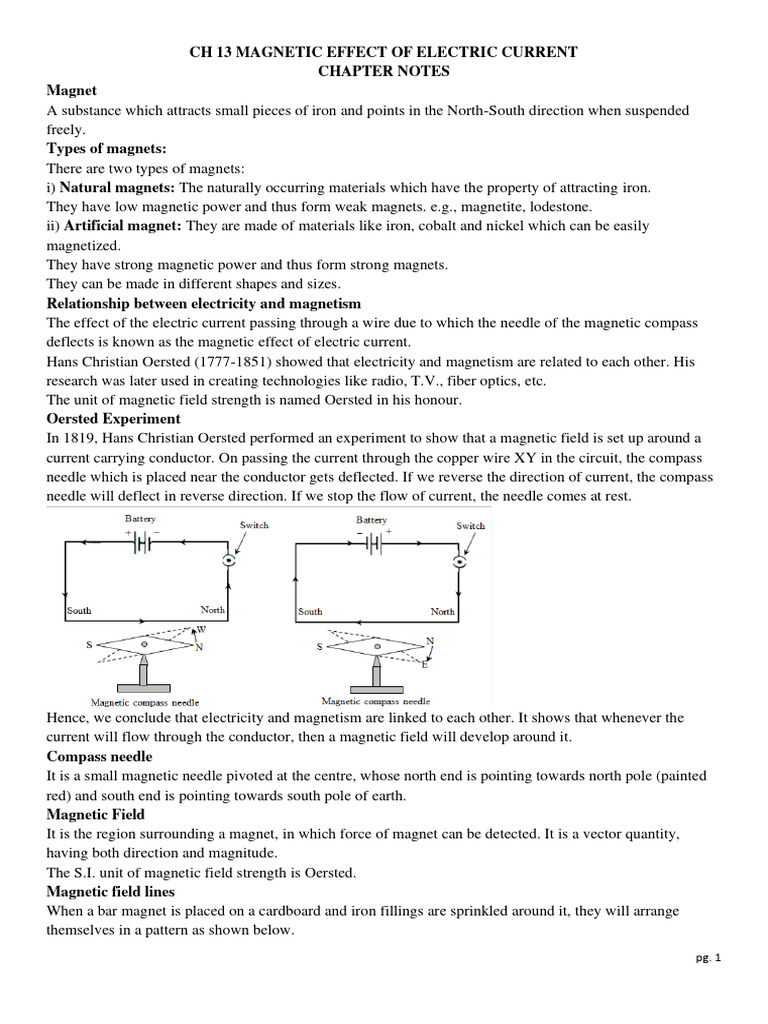 Magnetic Effects of Electric Current | PDF | Magnetic Field | Magnetism