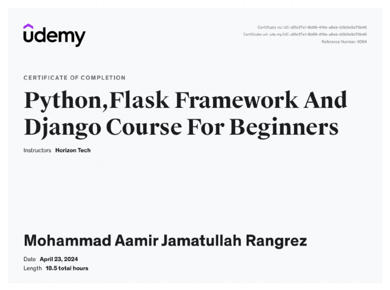 Python Flask Framework and Udemy | PDF