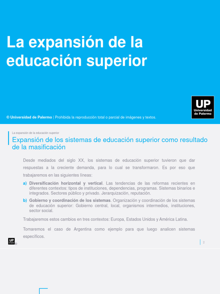 Expansión y Diversificación Educativa | PDF | Educación más alta ...