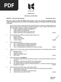 Financial Accounting Past Papers