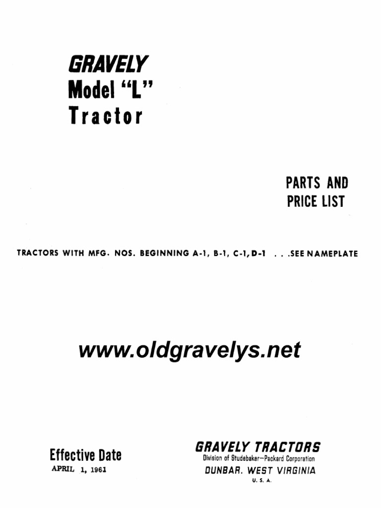 1957 Gravely Model LI Walk Behind Tractor - Commercial Vehicles