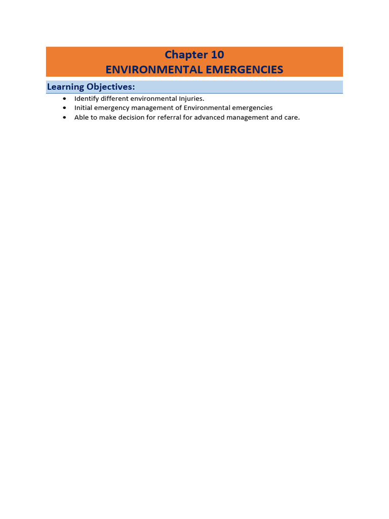 Environmental Emergency Guide | PDF | Hyperthermia | Hypothermia
