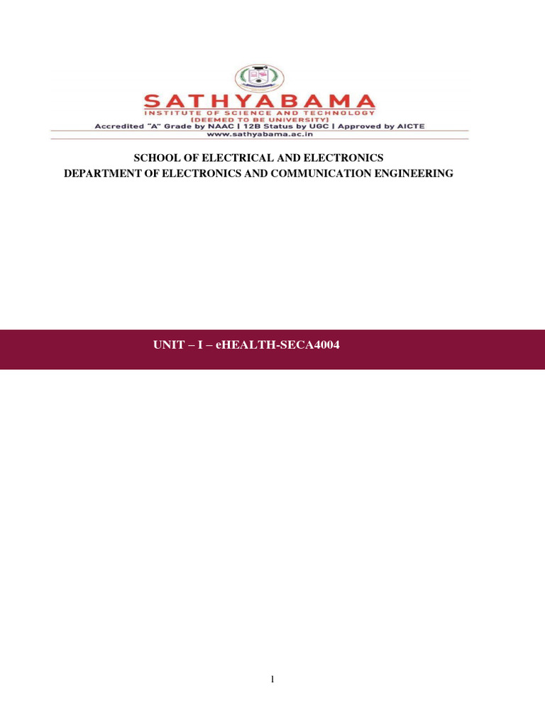 eHealth Course Overview & Objectives | PDF | Electronic Health Record ...