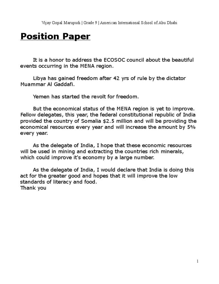 Position Paper Final | PDF