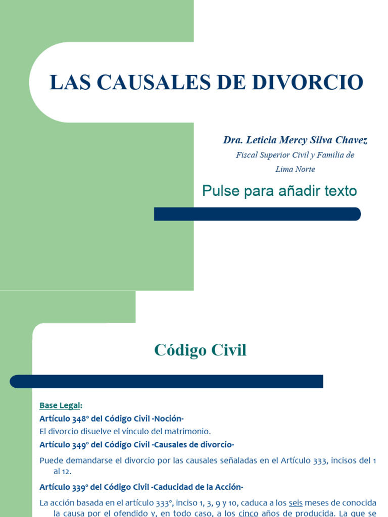 Las Causales de Divorcio | PDF | Divorcio | Homosexualidad