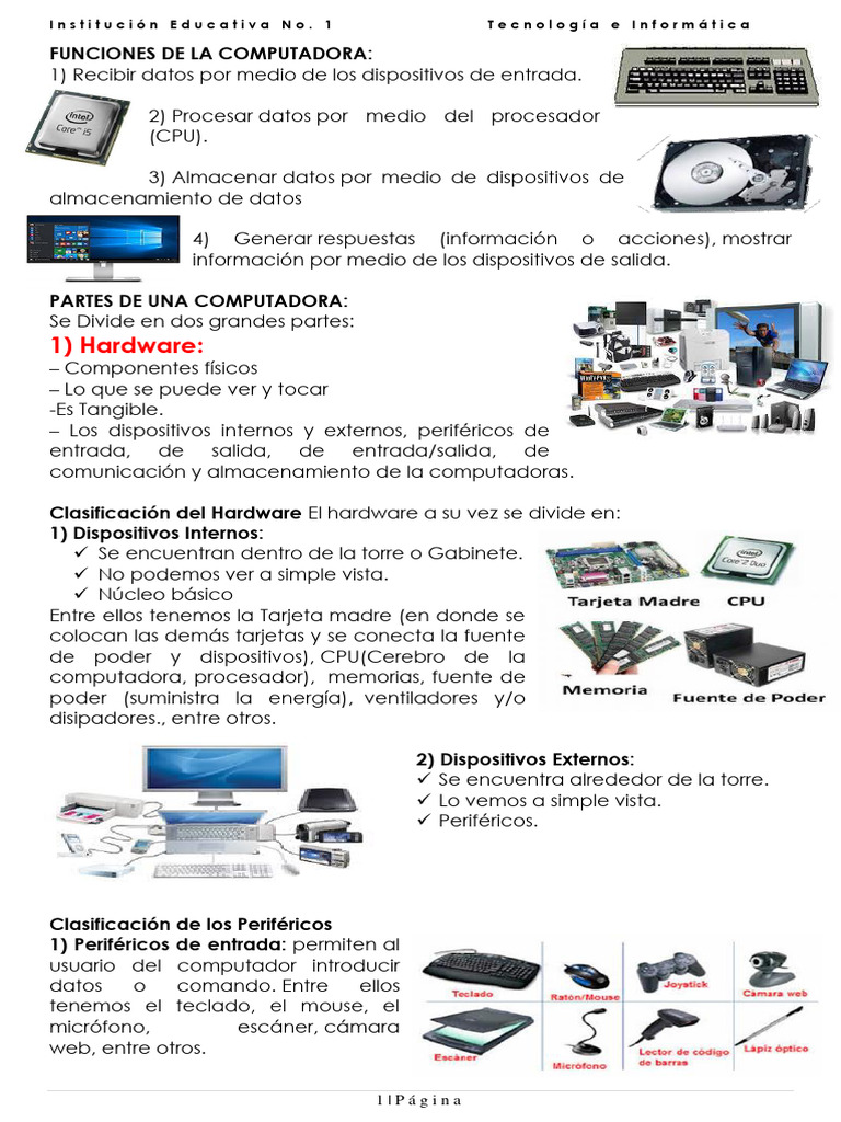 Funciones Esenciales de una Computadora | PDF | Hardware de la ...
