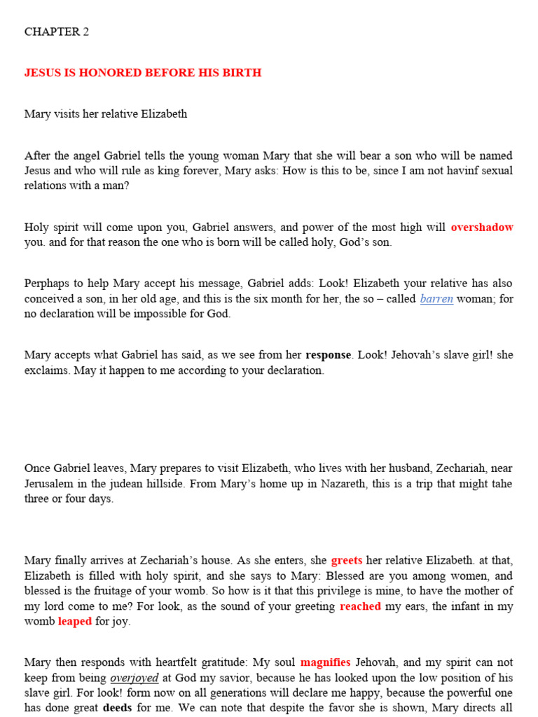 Chapter 2 | PDF | Mary, Mother Of Jesus | Jesus
