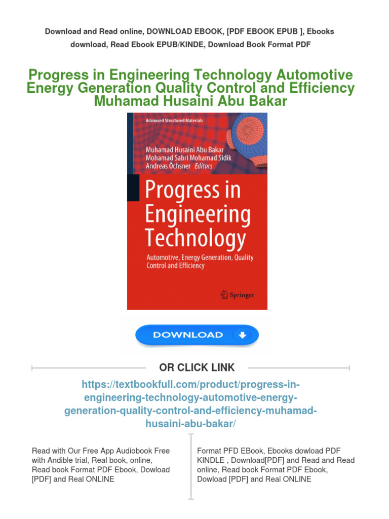(FREE PDF Sample) Progress in Engineering Technology Automotive Energy