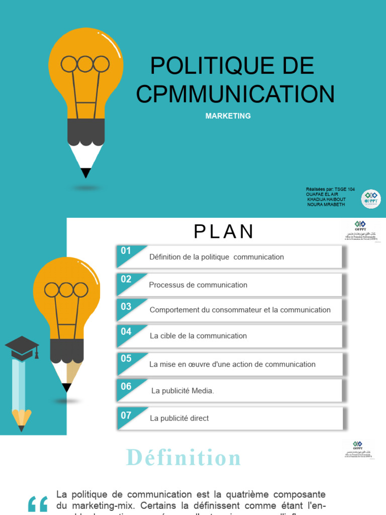 Politique De Communication En Marketing PDF La Communication 