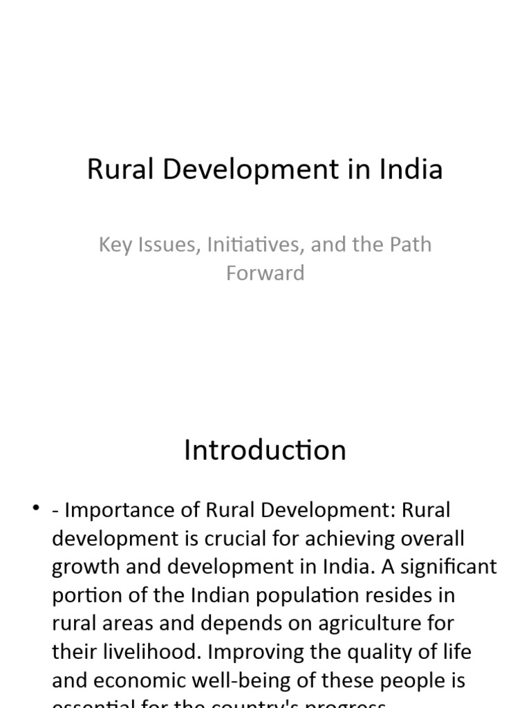 Rural Development in India Elaborated | PDF | Agriculture | Poverty ...